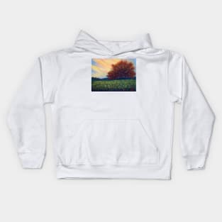 Pastel painting - Country field Kids Hoodie